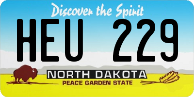 ND license plate HEU229