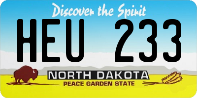 ND license plate HEU233
