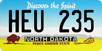 ND license plate HEU235