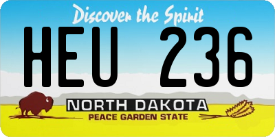 ND license plate HEU236