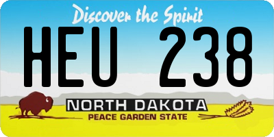ND license plate HEU238