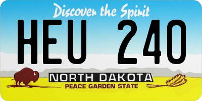ND license plate HEU240