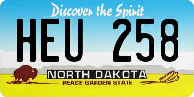 ND license plate HEU258