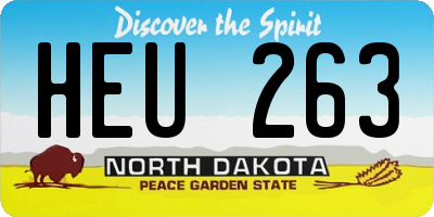 ND license plate HEU263