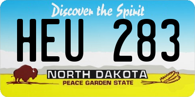 ND license plate HEU283