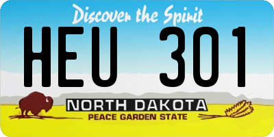 ND license plate HEU301