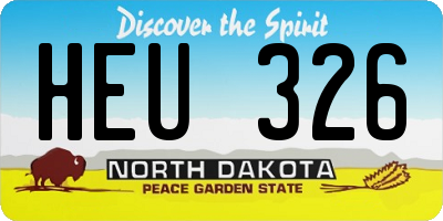 ND license plate HEU326