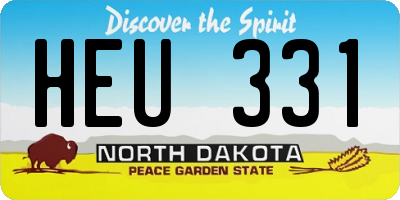 ND license plate HEU331