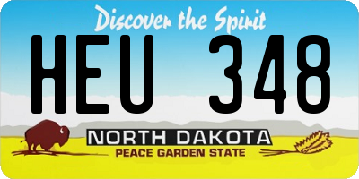 ND license plate HEU348