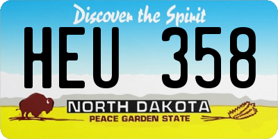 ND license plate HEU358