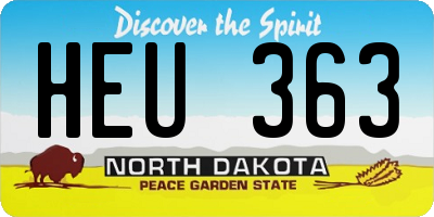 ND license plate HEU363
