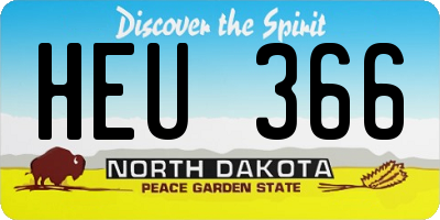 ND license plate HEU366