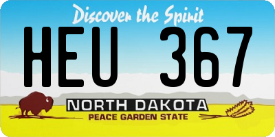 ND license plate HEU367