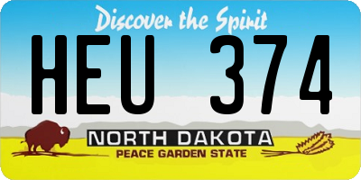 ND license plate HEU374