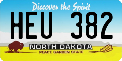 ND license plate HEU382