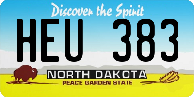 ND license plate HEU383