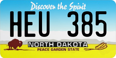 ND license plate HEU385