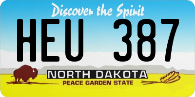 ND license plate HEU387