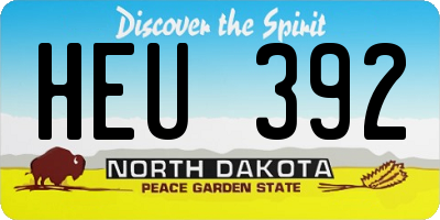 ND license plate HEU392