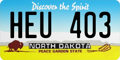 ND license plate HEU403