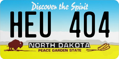 ND license plate HEU404