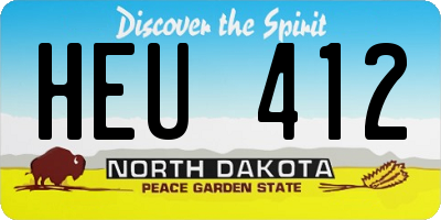 ND license plate HEU412