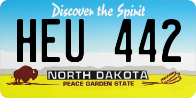 ND license plate HEU442