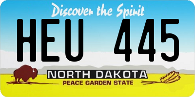 ND license plate HEU445