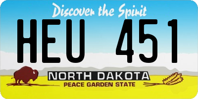 ND license plate HEU451
