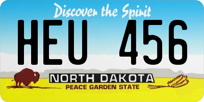 ND license plate HEU456