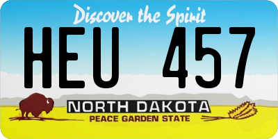 ND license plate HEU457