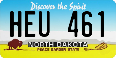 ND license plate HEU461