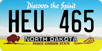 ND license plate HEU465