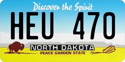ND license plate HEU470