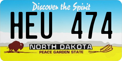 ND license plate HEU474