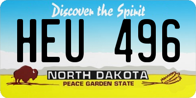 ND license plate HEU496