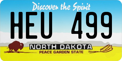 ND license plate HEU499