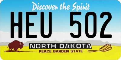 ND license plate HEU502