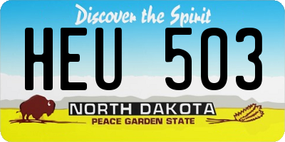 ND license plate HEU503