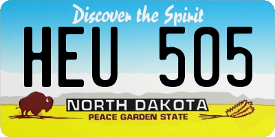 ND license plate HEU505