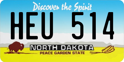 ND license plate HEU514