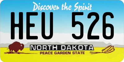 ND license plate HEU526