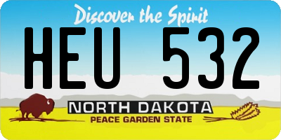 ND license plate HEU532