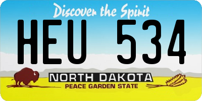 ND license plate HEU534