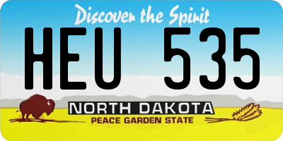 ND license plate HEU535