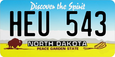 ND license plate HEU543