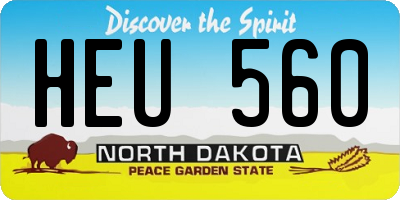 ND license plate HEU560