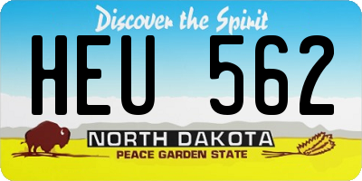 ND license plate HEU562