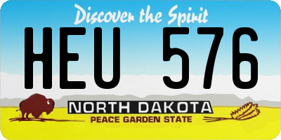 ND license plate HEU576