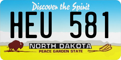 ND license plate HEU581